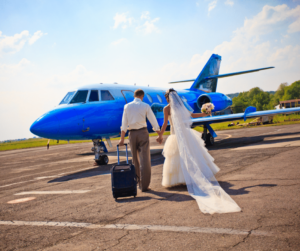 Flaying with wedding dress brides